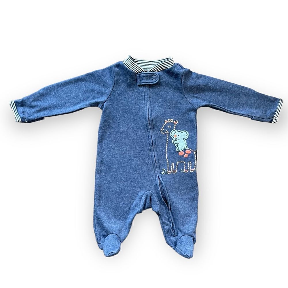 Carter’s blue Footsie giraffe and koala